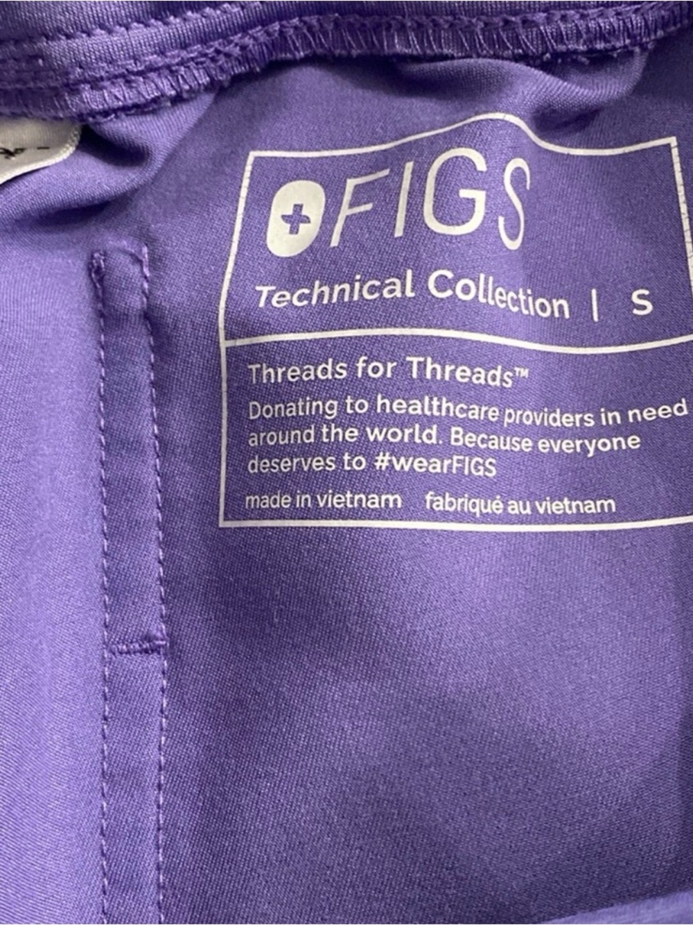 Figs Purple Jogger Scrub Pants with Pink Drawstring - Picture 5 of 7